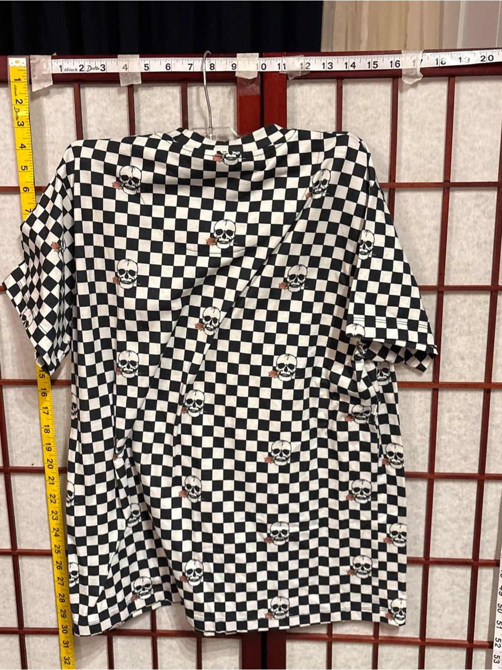 Checkerboard Skull Short-Sleeve Tee - Black/White - Picture 4 of 4